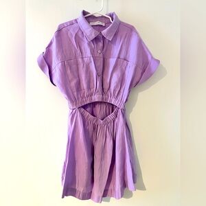Zara kid purple cutout dress